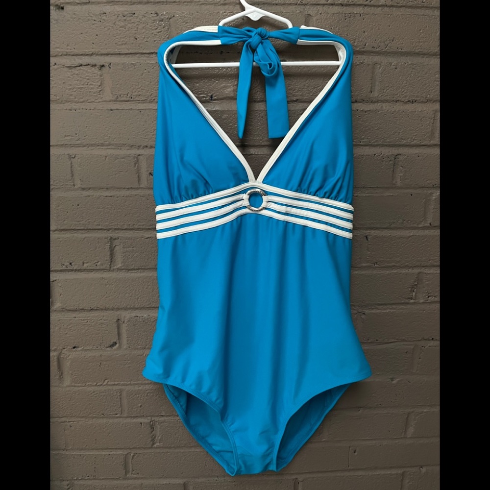 Anne Cole NWT. Turquoise blue one piece swimsuit 14